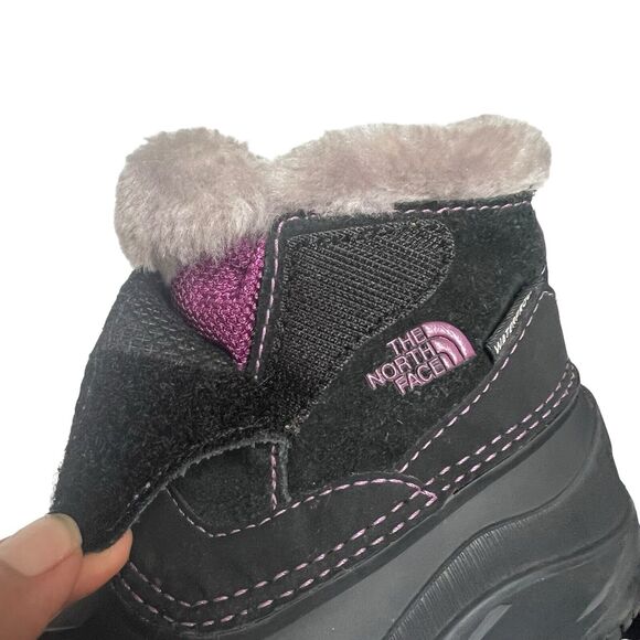 North Face Toddler Alpenglow II Snow Boots Waterproof Size 7 Black Purple - Picture 8 of 12